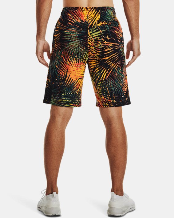 Men's UA Rival Fleece Sport Palm Shorts, Orange, pdpMainDesktop image number 1